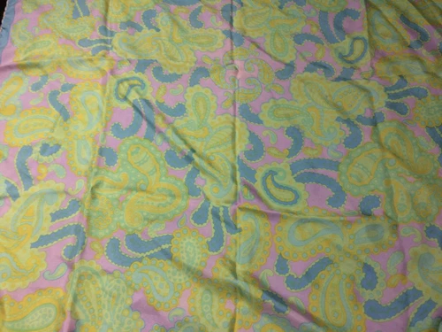 Vtg Neiman Marcus 100% Silk Scarf Mod Paisley ITALY Hand Rolled Lavender Lime