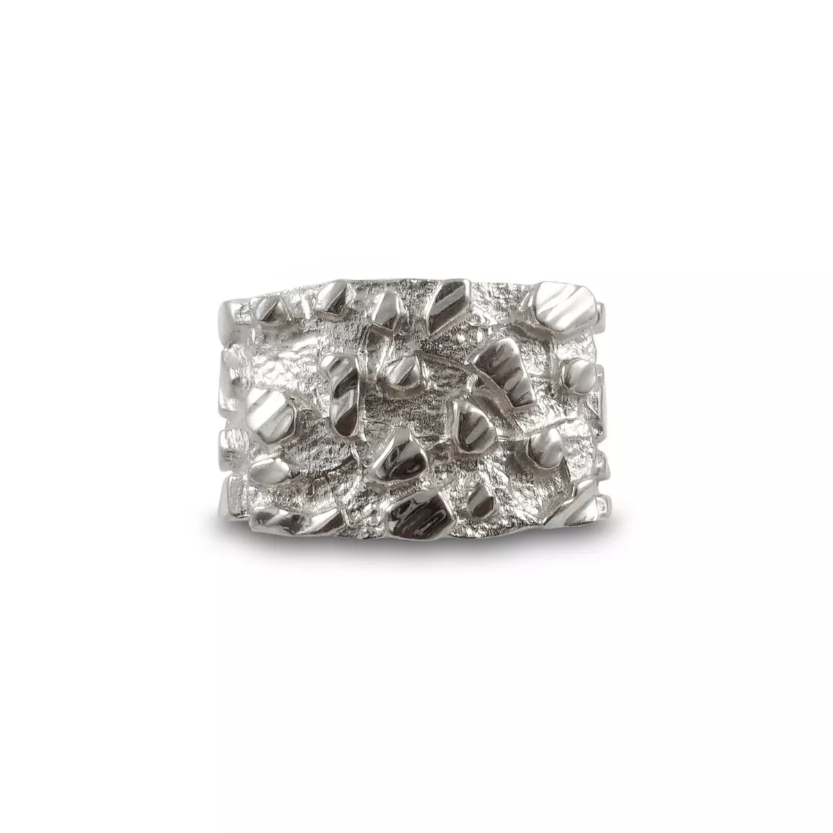 Mens white gold nugget best sale ring