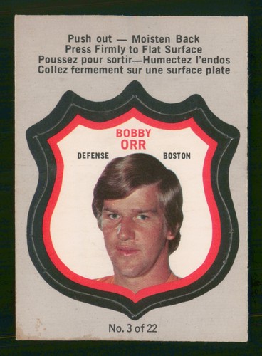 BOBBY ORR 1972-73 O-PEE-CHEE PLAYER CRESTS 72-73 #3 VGEX+ 97325