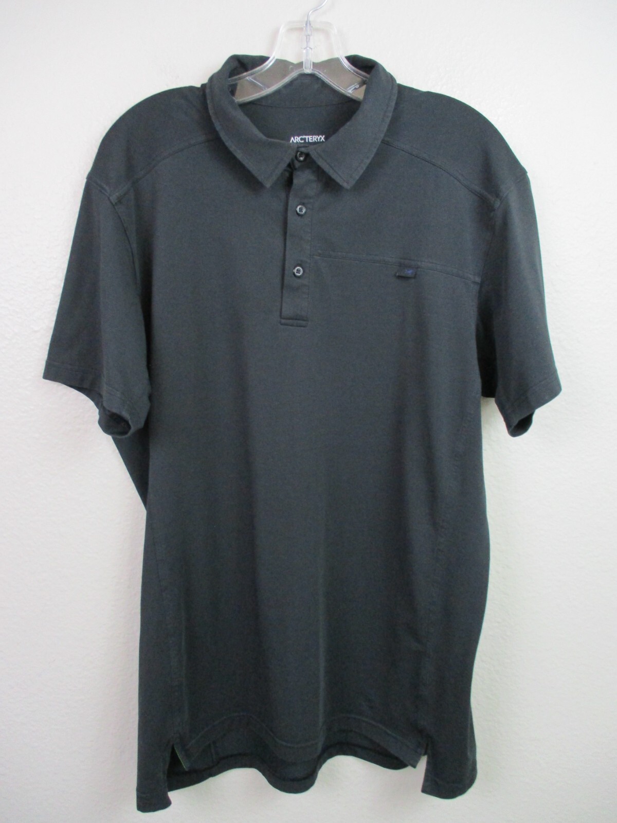 ARC'TERYX Polo uomo Arcteryx grande nera manica corta prigioniera misto cotone DIFETTO