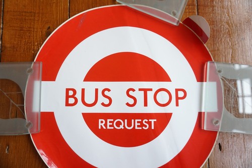 70er Jahre Bushaltestelle Anfrage Lolly Aufkleber Transfer London Transport - rot - Bild 2 von 3