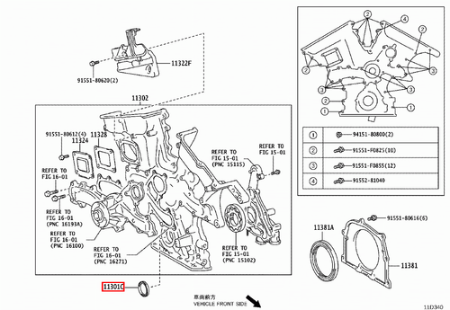Genuine Lexus IS350 GSE36 GSE31 GSE26 GSE21 3.5 Front Crankshaft Crank Oil Seal - Picture 14 of 20