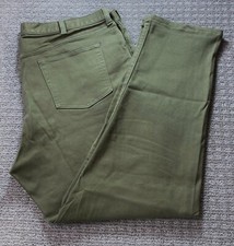  65 New Lands' End Men's Traditional Fit Strech Color Denim Jeans Olive 42x31