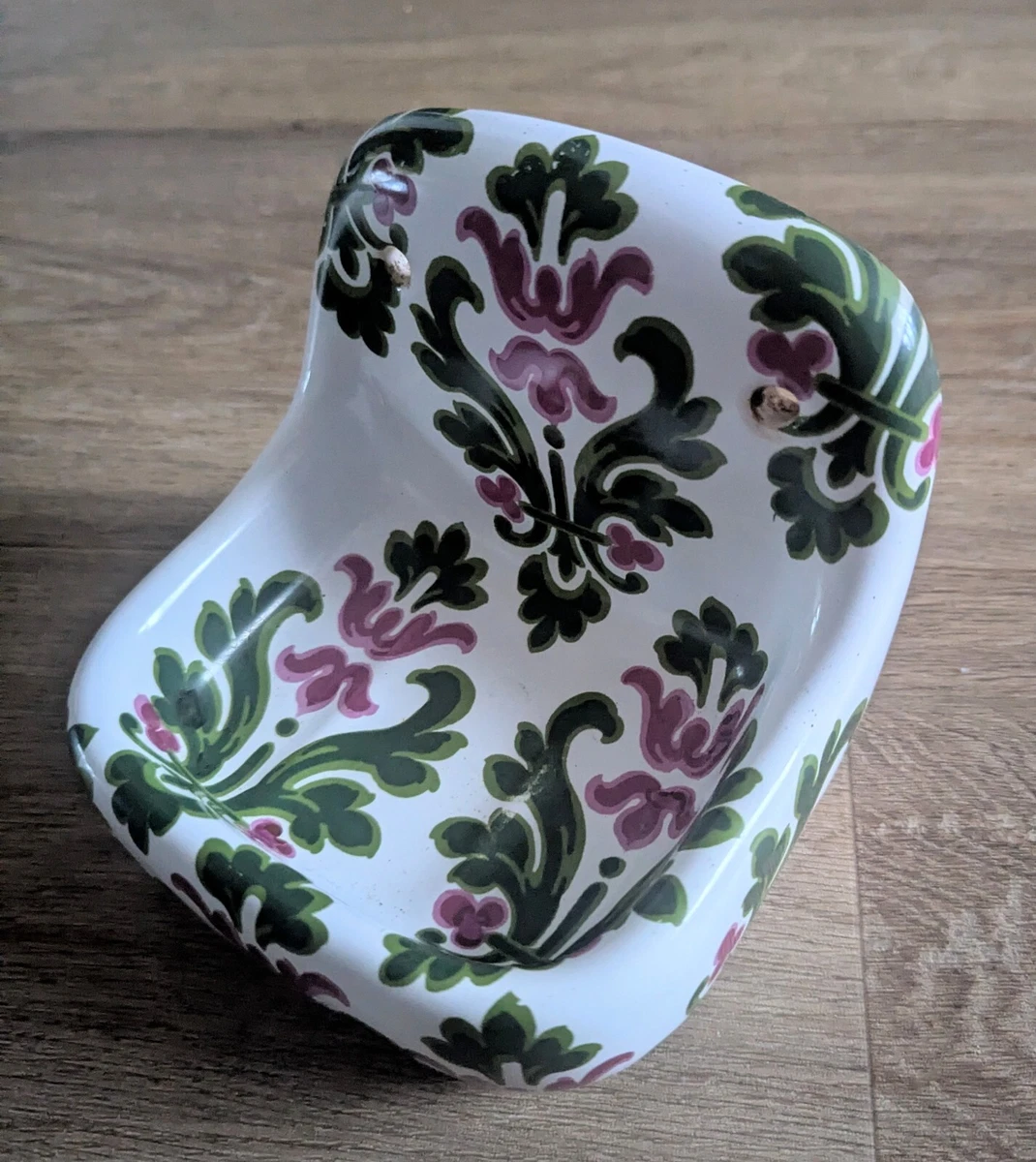 Porte-savon Mural Vintage En Porcelaine Verte – Fixation Par Aspiration (occasion)