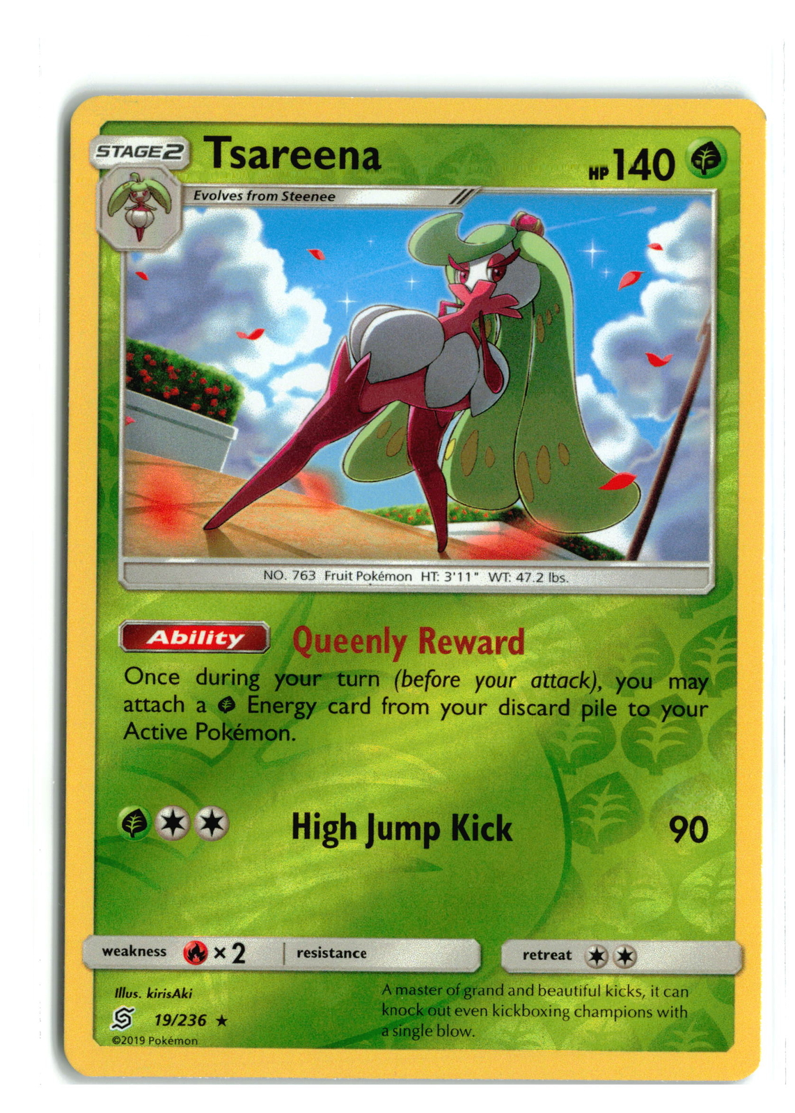 TSAREENA 19/236 COSMIC ECLIPSE REVERSE HOLO POKEMON TCG NM