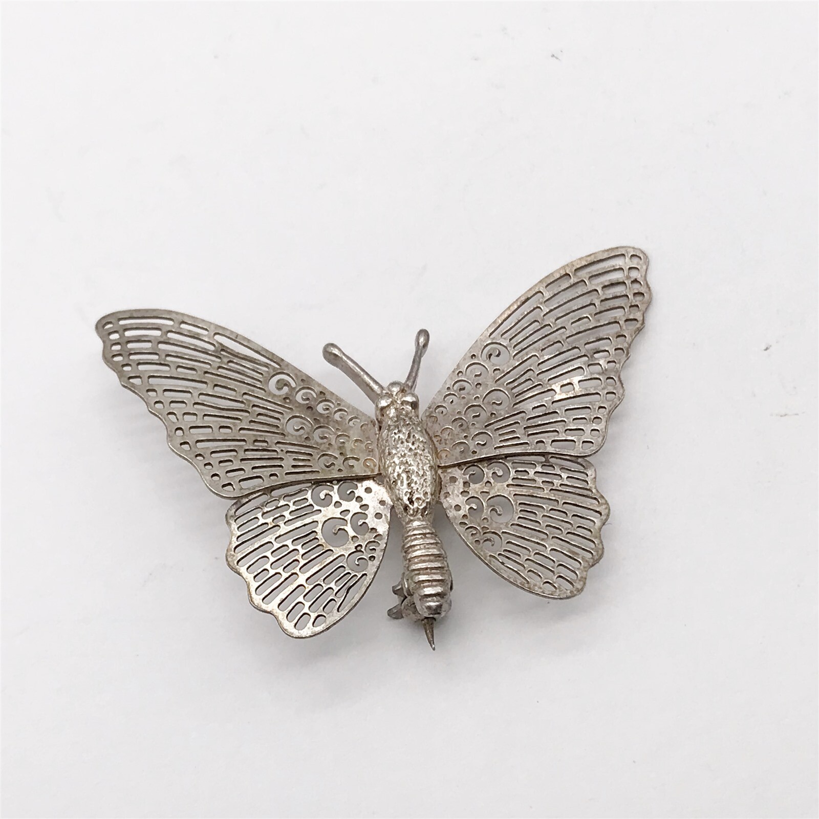 VINTAGE SOLID SILVER CUT WORK FANCY BUTTERFLY LAD… - image 1