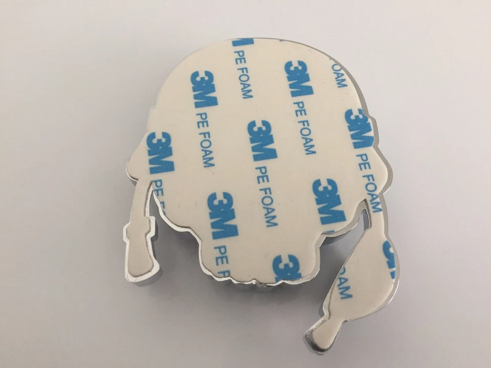 Adesivo 3D emblema plástico abs cromo crânio militar para carro, caminhão, SUV, trailer - Imagem 4 de 4