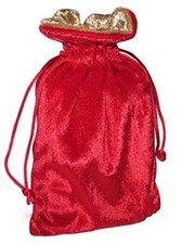 New 5  x 8  Red Velvet Dice Bag with Gold Velvet Lining - Ships w/ Tracking