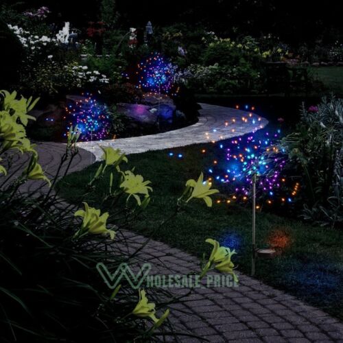 150 LED Solar Fire Flower Lights Outdoor Waterproof Path Lawn Garden Decor Lamp - Picture 8 of 58