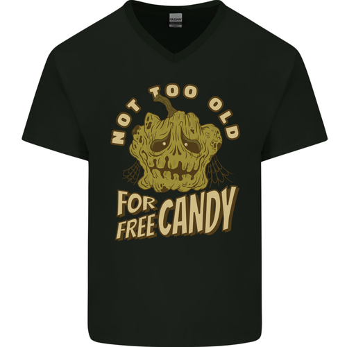 Halloween Not Too Old for Free Candy Mens V-Neck Cotton T-Shirt - Picture 3 of 3