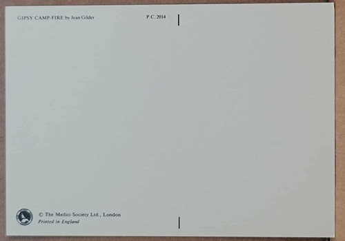 VINTAGE Postkarte Jean Gilder GIPSY CAMP-FIRE The Medici Society London - Bild 2 von 2