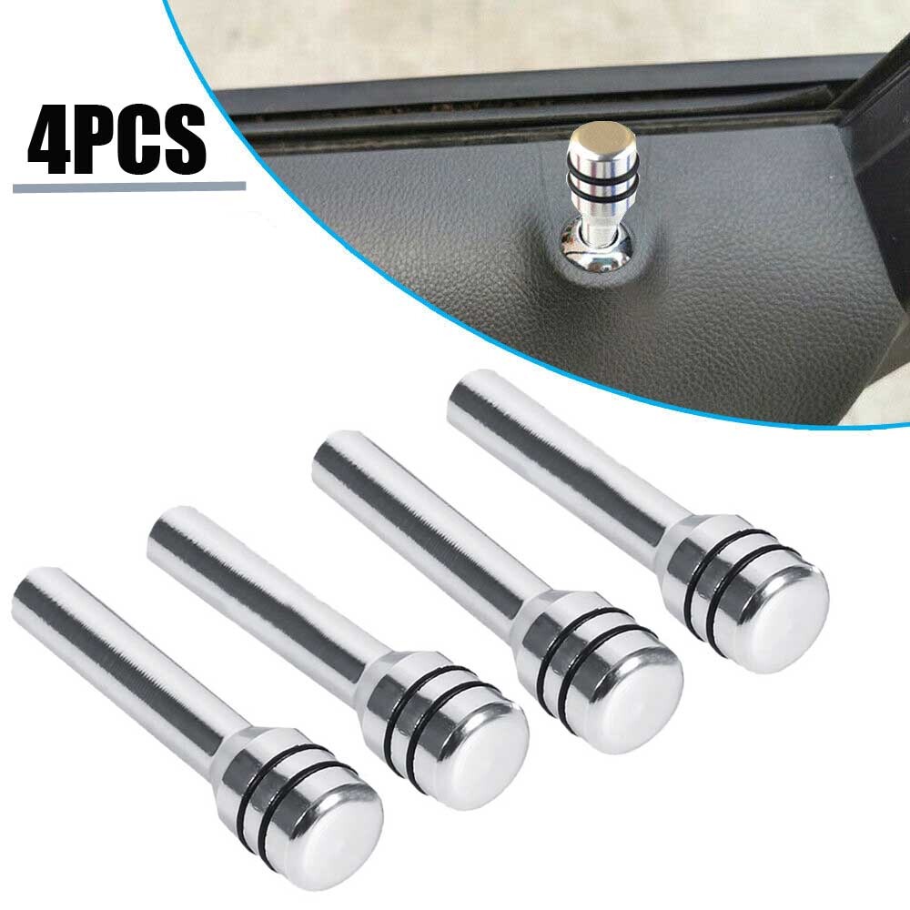 4x Aluminum Car Door Lock Stick Knob Pull Pins Cover Interior Accessories Silver eBay
