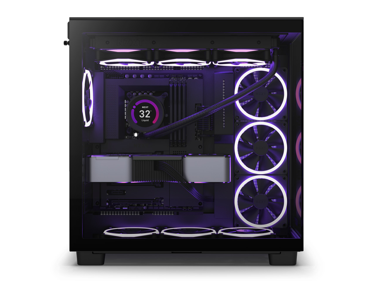 NZXT H9 Flow полностью черный CM-H91FB-01 двухкамерный корпус Mid-Tower Airflow