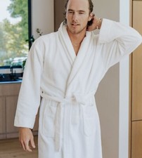 Bath Robe Unisex - White - Large/Extra Large