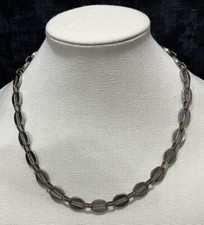 Vintage 1980  s 2 Tone Chunky Oval Chain Link Necklace Gold  Silver Collectible
