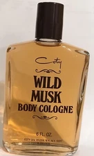 Vintage Coty Div. Pfizer Wild Musk Body Cologne Splash 6 Oz Original Formula