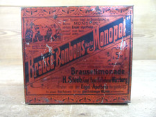 Brause Bonbons Monopol W&uuml;rzburg H. Steeb um 1910 Blechdose Reklame Dose
