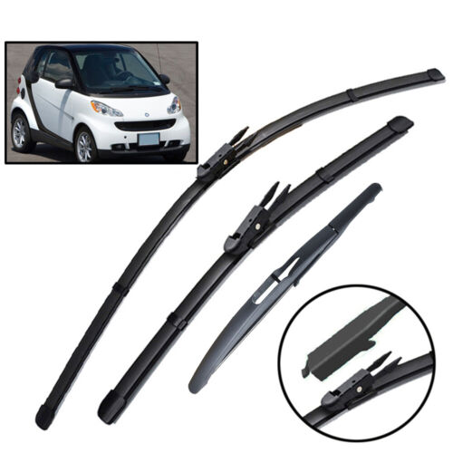 For Smart ForTwo W451 Coupe 2007-2014 Car Front Rear Windshield Wiper Blades Set - Picture 1 of 6