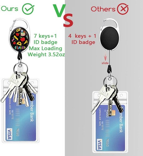 "Cute Teacher Lanyard & Retractable ID Badge Holder with Carabiner Clip" - Picture 5 of 6