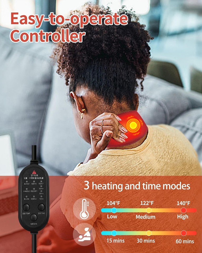 Neck Heating Pad, Neck Heating Pad for Neck Pain Electric, 3 Levels