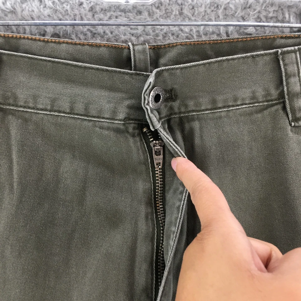 Timberland Regular Straight Chino Pants Women 40x30 Green Zip Fly Mid Rise Cotto - Изображение 4 из 4
