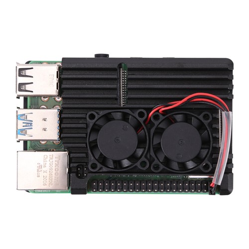 Aluminum Case with Dual Fan Armor Case Compatible for Raspberry Pi 4 Model/Pi 4B - Afbeelding 12 van 18