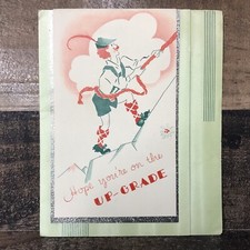 Vintage Alpine Yodeler Get Well Soon Card *1950’s* Unused* GB Made In USA