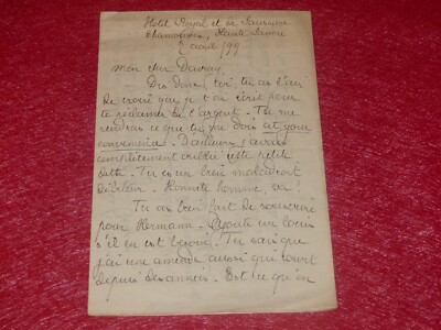 Coll. Henry Davray Autographed Letter Signed Stuart Merrill (Poet Writer) 1899
