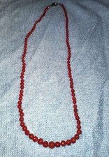 Collana corallo rosso Autentico del Mediterraneo di gr 10,4 Gancio Argento 925