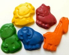 10 set of 5 Jungle animal Crayons Party Favors Teacher Supply hippo elephant