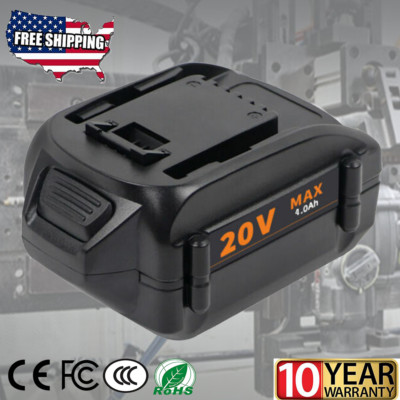 For WORX 20V MAX 4.0Ah Extended Battery WA3520 WA3525 WA3575 WG155 Lithium-ion