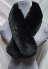Real  Fox Fur Scarf  Collar Black Wrap Stole Fling New Manufactured in the US