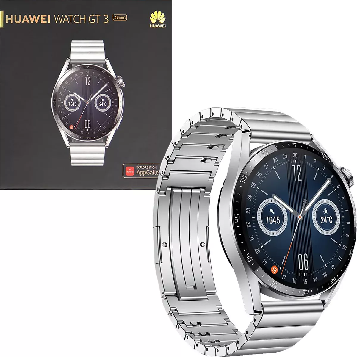 Ti år Pligt ballon Huawei Watch GT 3 (46mm) Elite Steel GPS + Bluetooth Smartwatch NEW | eBay