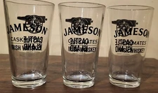 3 Jameson Caskmates Irish Whiskey Castle Island Pint Beer Glasses Cannon Boston
