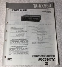 SONY TA-AX550 INTEGRATED STEREO AMPLIFIER ORIGINAL SERVICE MANUAL SCHEMATIC M618