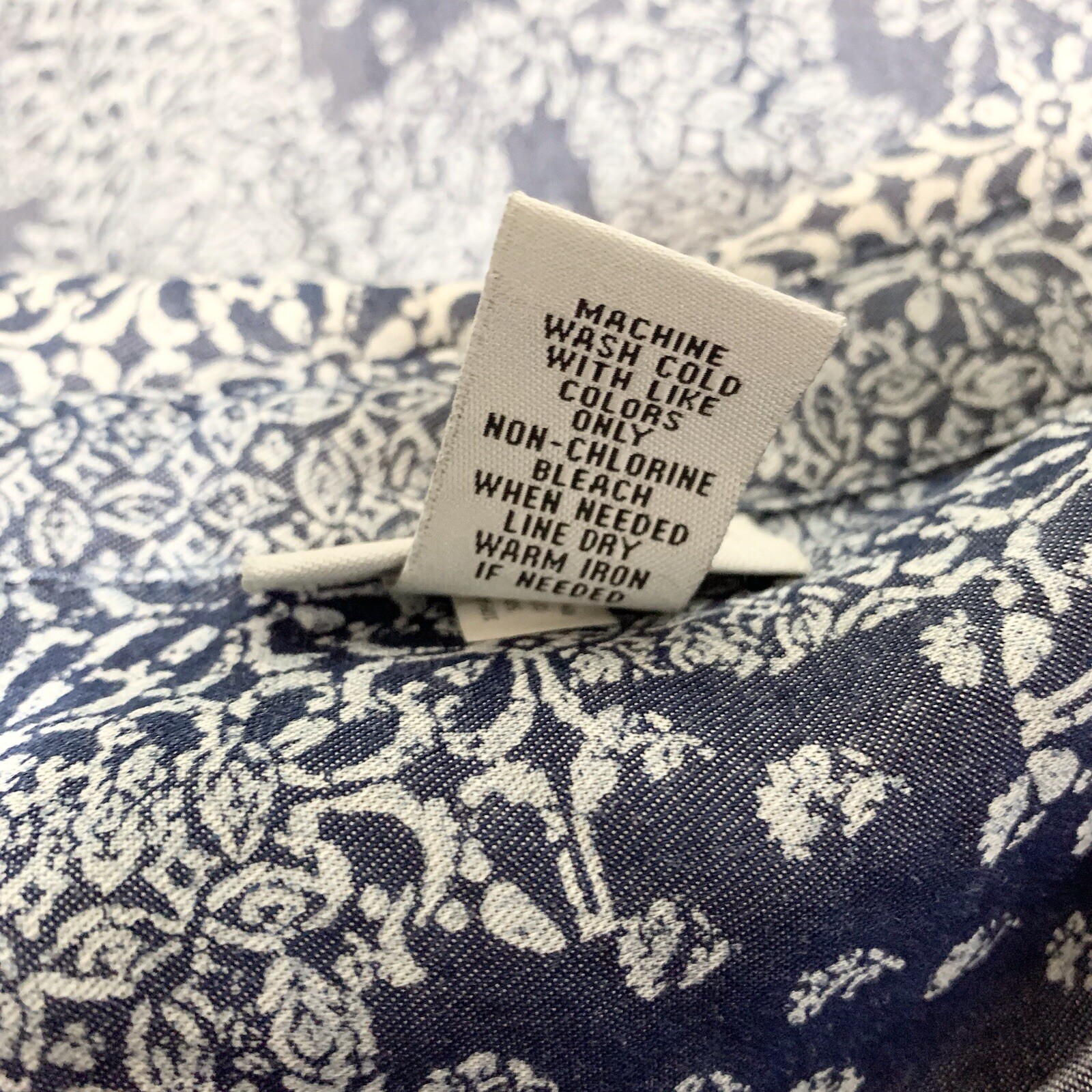 Catherines 2X Blue Patchwork Print Button Front L… - image 7