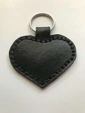 black leather heart keychain