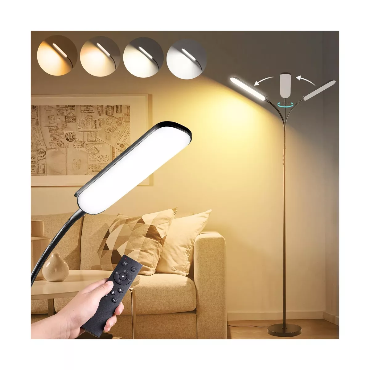 2023 New Floor Lamp 18W 1800LM Super Bright LED Light Lamp with