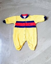 Vintage Yellow and Navy Lacoste Terry cloth One Piece 2-3Months 