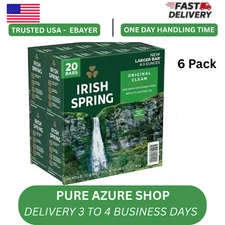 Irish Spring Deodorant Bar Soap, Original Clean, 4.5 oz, 20-count ( 6 PACK)