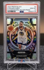 Stephen Curry 2024-25 Panini Prizm Black #4 Kaleidoscopic Silver PSA 10 GEM MT