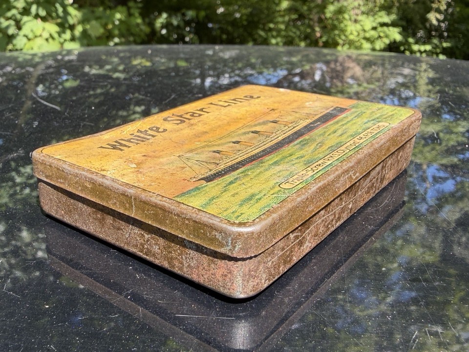 RARE 1920's RMS OLYMPIC TIN CAN WHITE STAR LINE TITANIC SISTER SHIP ...