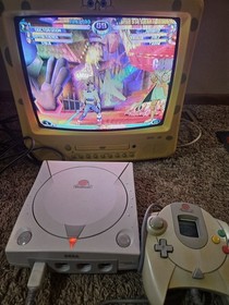 SEGA Dreamcast (HKT-3020) White  Console w/ Controller & Memory Card VMU