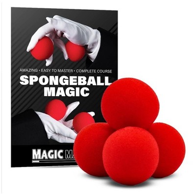 Sponge Balls Magic Trick Set - Red Edition, 4 Balls + Online Course Included