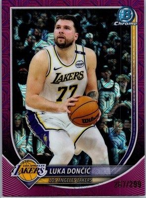 2025-26 Bowman #BCV-123 Luka Dončić Chrome Fuchsia Mojo Refractors #/299