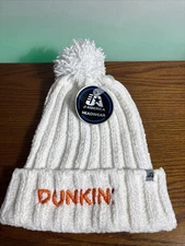 NEW Dunkin’ Donuts Coffee Super Soft Cable Knit Pom Winter Ski Hat Beanie Cap