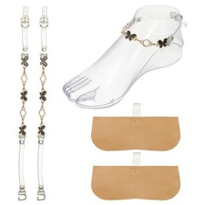 1 Pair High Heels Shoe Straps, Shoe Strap Band, Transparent Black Butterfly