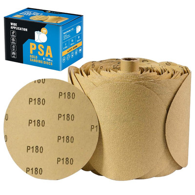 100 PCS PSA Sanding Discs 6 Inch Adhesive Backed Sandpaper 180 Grit Sander Attac