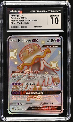 Nihilego GX SV62/SV94 - Pokémon Hidden Fates: Shiny Vault CGC 10 Gem Mint