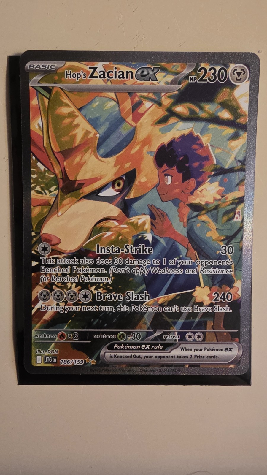 Hop's Zacian ex 186/159 Sv09: Journey Together Holo